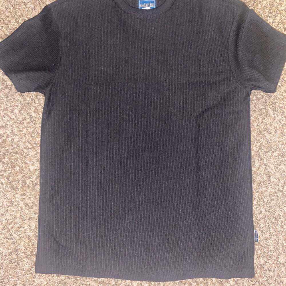 Modern Culture Men's Black Waffle Knit Short Sleeve Shirt